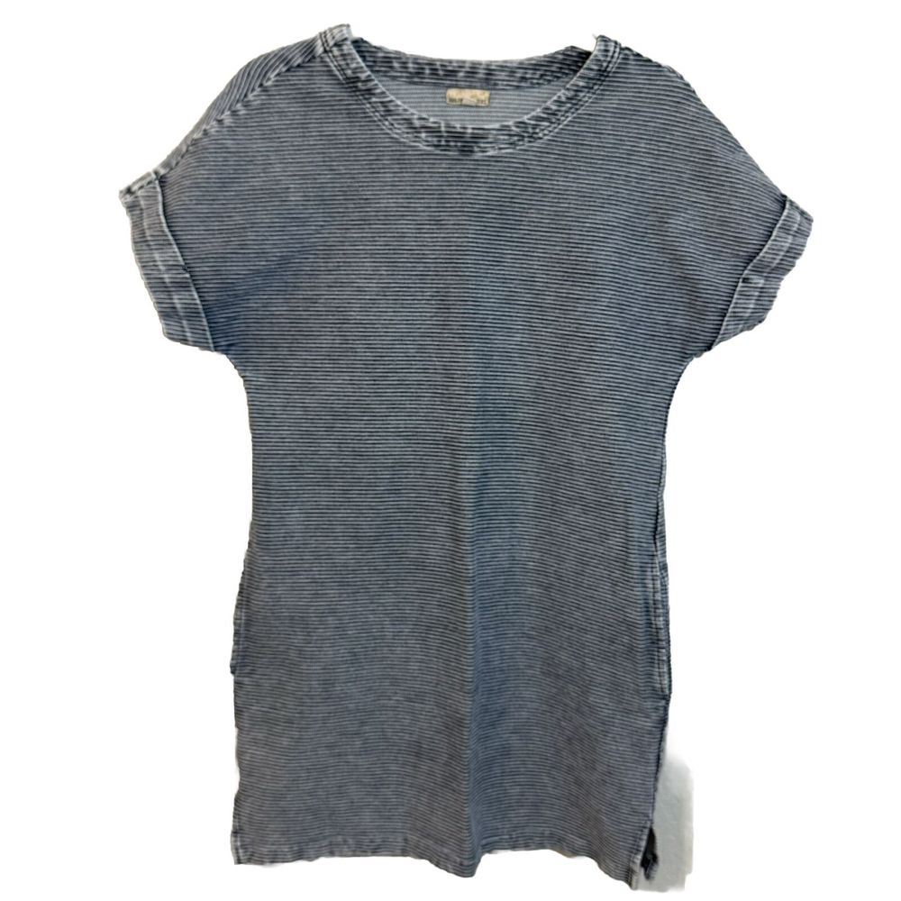 Anthropologie Holding Horses Blue Striped Dress Short Sleeve EUC Size SP